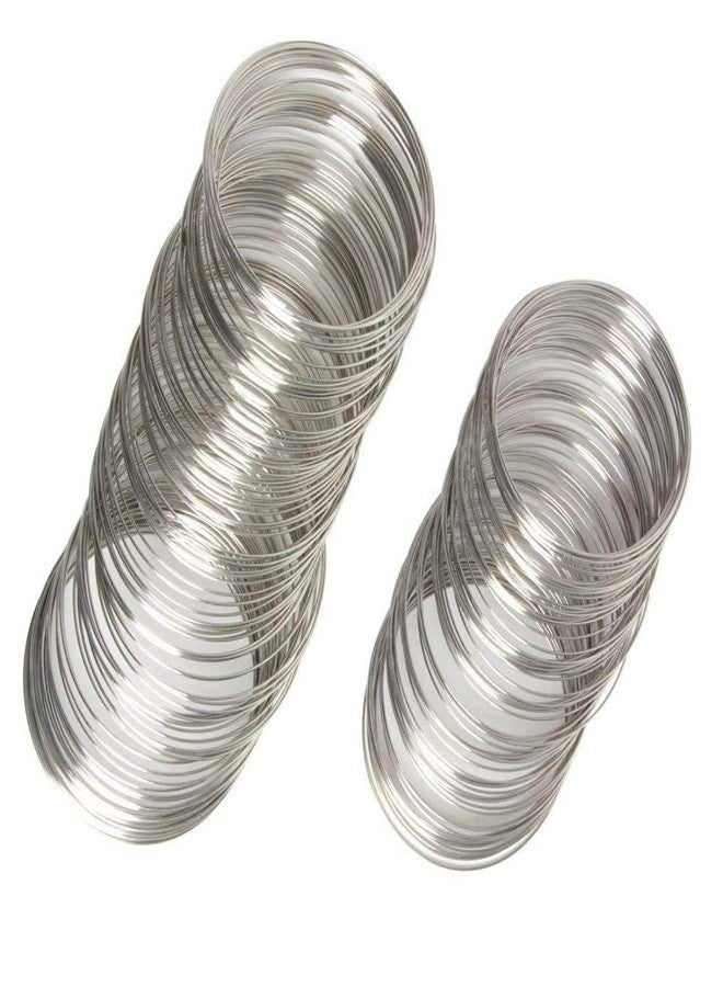 DIY Crafts Nickel Silver, Pack Of 60 Pcs, Jewelry Wire, Silvertone Memory Beading Wire Bracelet Rigid Steel for Wire Wrap (Pack of (Nickel Silver, Pack Of 60 Pcs) - Image 2